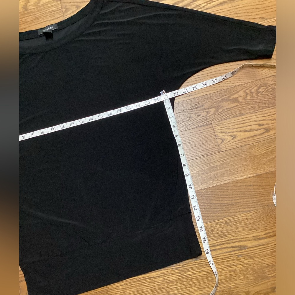 White House Black Market Boat Necl Blouse Dolman Sleeves Black Size Small - Picture 9 of 9